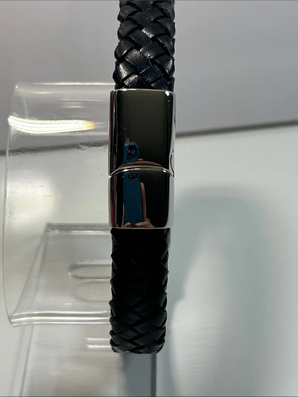 NWT Braided Vegan Leather Stainless Steel Skull & Maltese Cross Bracelet